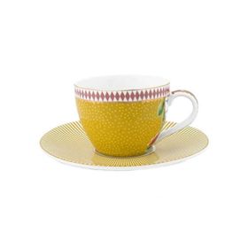 TAZA DE CAFE CON PLATO AMARILLA LA MAJORELLE