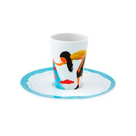 TAZA DE CAFE CON PLATO XXXVI ESCAPE GOAT