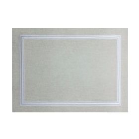 INDIVIDUAL RECTANGULAR BORDADO BLANCO BEIGE/BLANCO