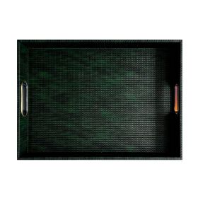 BANDEJA RECTANGULAR CON ASAS DE METAL VIMINI GREEN