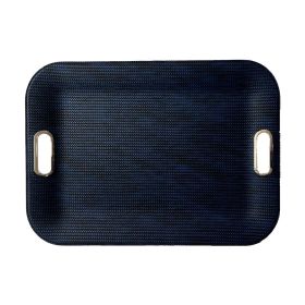 BANDEJA SEMICUERO ITALIANA CON ASAS DE METAL VIMINI NAVY