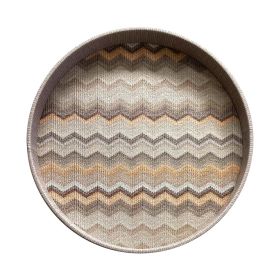 BANDEJA REDONDA CON ASAS DE METAL WEAVE BEIGE